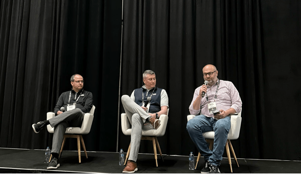 Big Ten short-form content playbook panel at NACDA - speakers Michael Calderon, Kerry Kenny and Daniel Kirschner