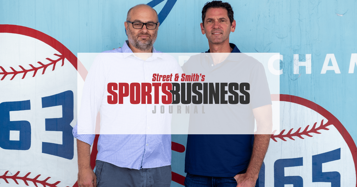 Sports Business Journal article on Greenfly. Shawn Green and Daniel Kirschner photo on background with logo.